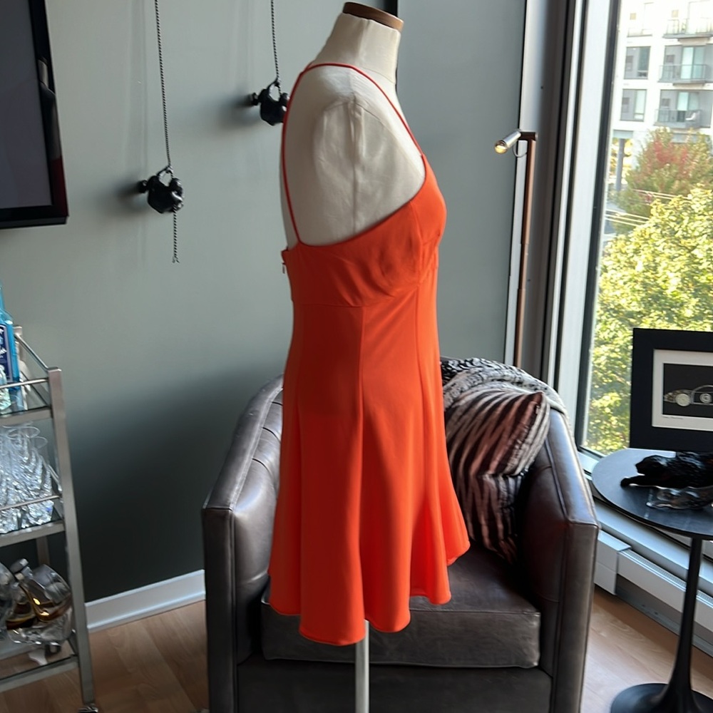 New REISS Trina Strappy Mini Dress in Orange Size 10 UK / 6 US - Picture 3 of 9